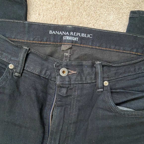 Mens Banana Republic 100% cotton straight leg jeans 35x32 - Picture 2 of 7